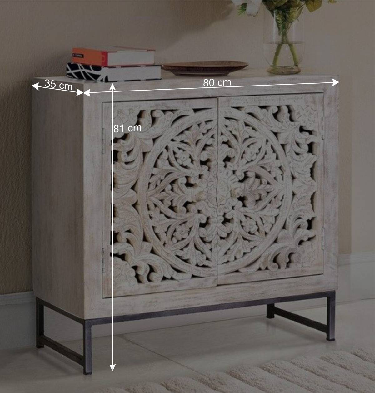 Vintage Türen-Kommode in Holz White Wash - Fudorus