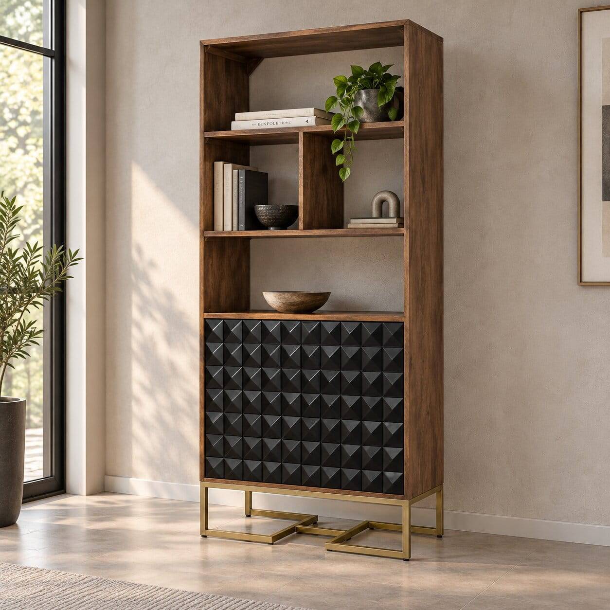 Design Standregal mit vier offenen Fächern - Crabina