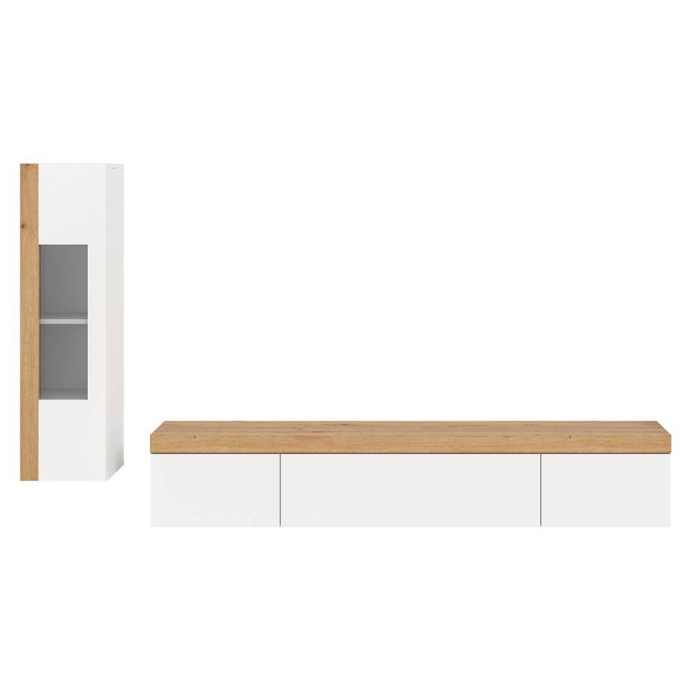 TV Board und Vitrine Set - Ravaro (zweiteilig)
