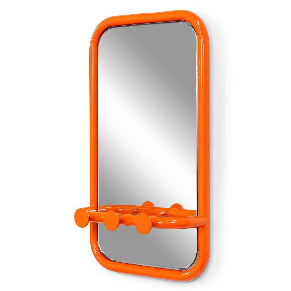 Hängespiegel in Orange Stahl mit Haken - Lezifa