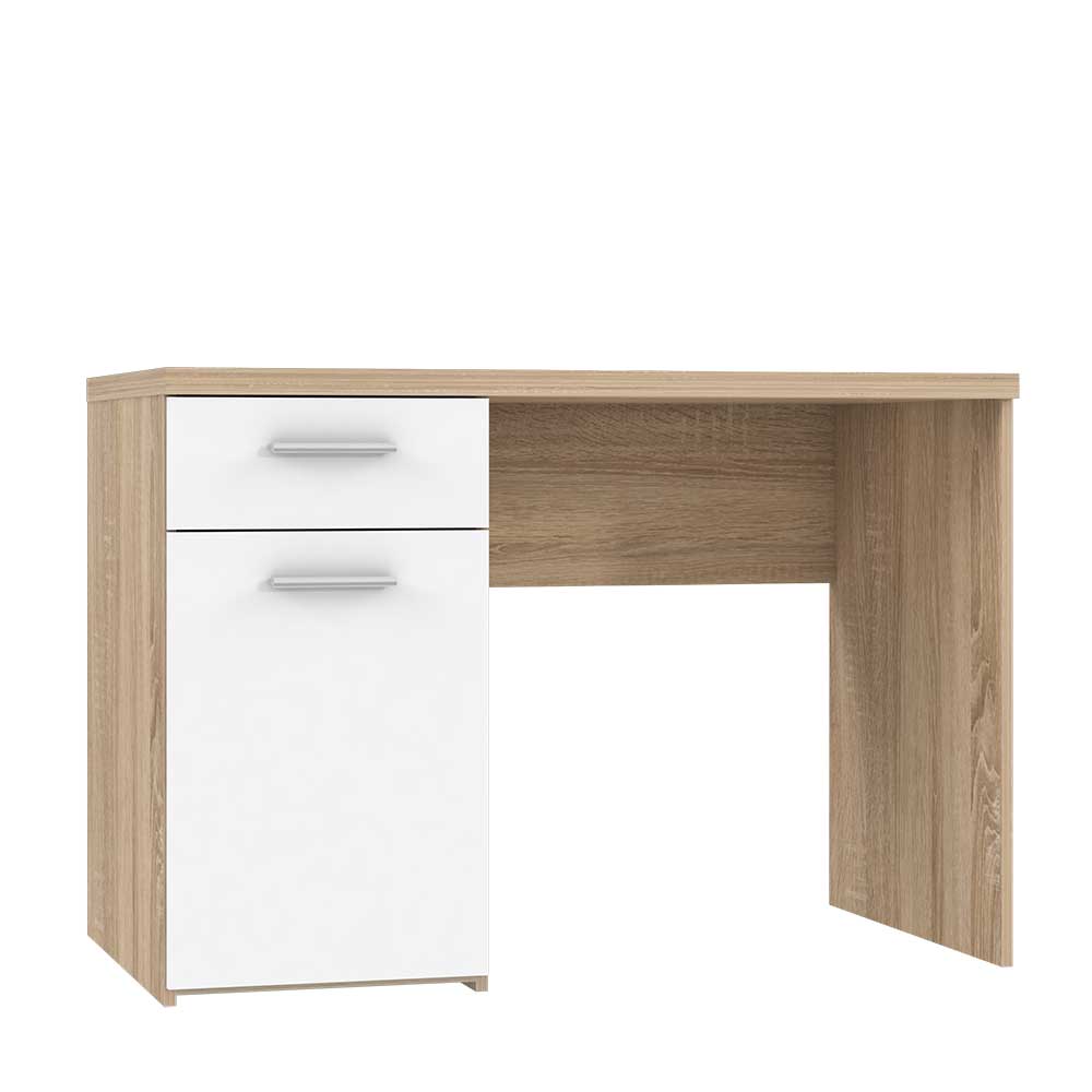 CHARON Schreibtisch Tisch Computertisch 160x70cm Dekor Sonoma Eiche Weiß weiss 
