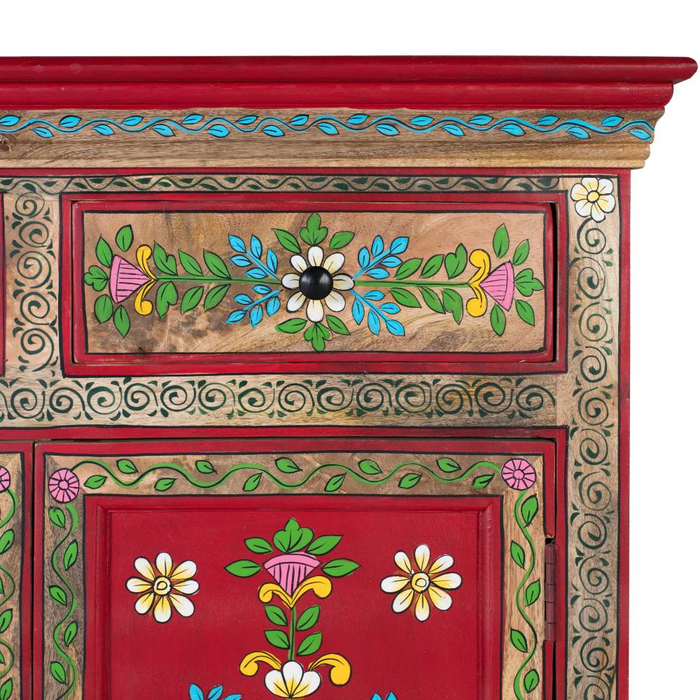 Kommode mit folkloristischen Blumen Motiven - Gionala