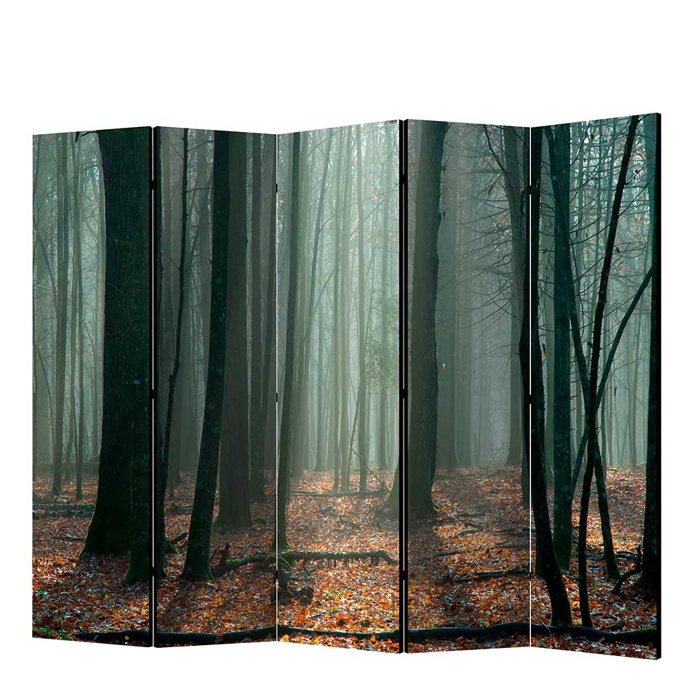 Klappbarer Paravent Herbstwald Fotodruck - Stacie