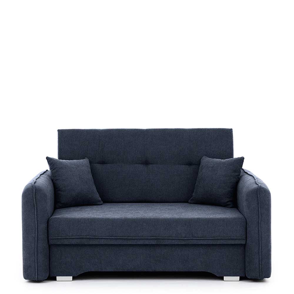 2er Schlafcouch in Blaugrau Veloursbezug - Candeloco