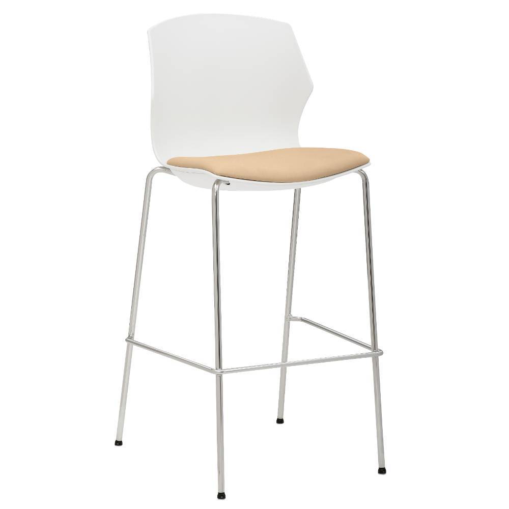 Barstühle in Weiß und Beige - Plazura (2er Set)