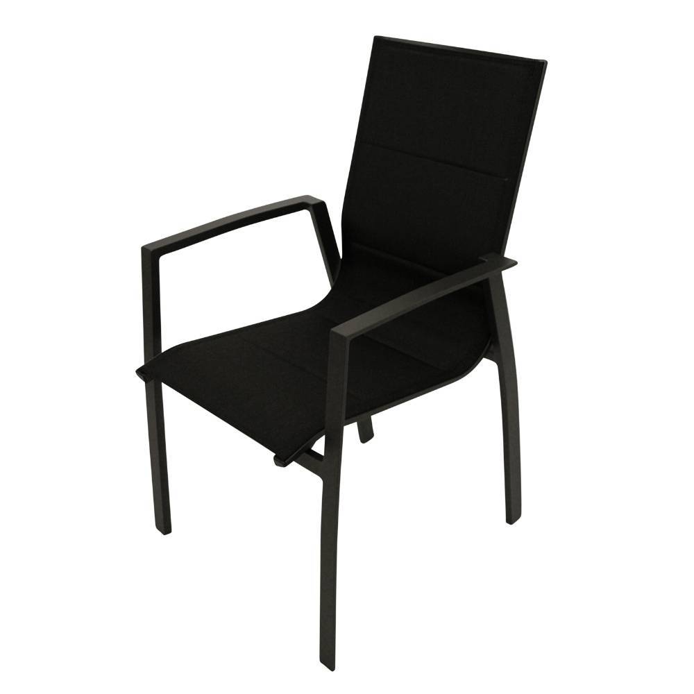 Gartenstühle mit Armlehnen in Schwarz - Dorianos (4er Set)