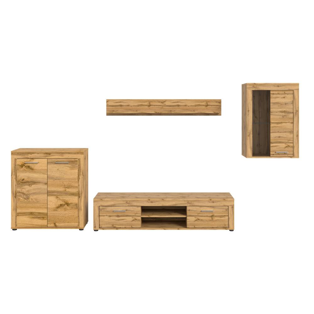Anbauwand mit sichtbarer Holzmaserung - Ianovar I (vierteilig)