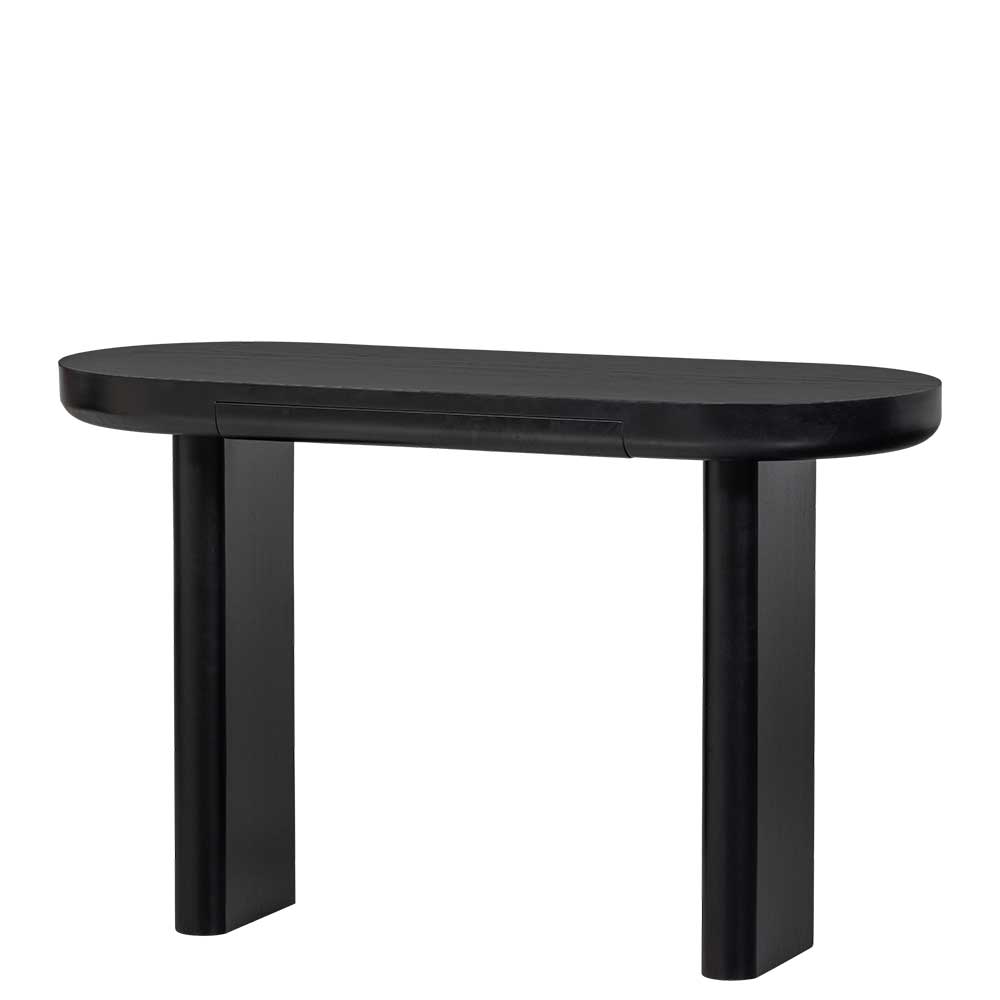 Ovaler Design Schreibtisch in Schwarz Holzoptik - Belinda