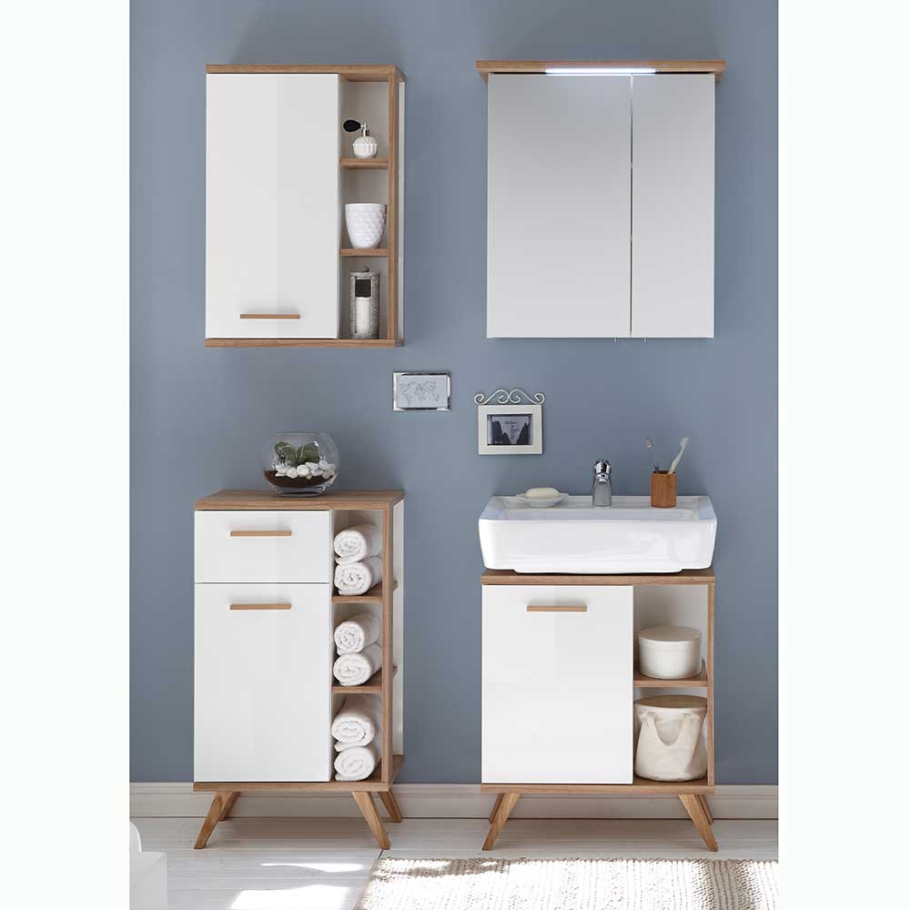 Skandinavische Design-Badmöbel Set - Timur (vierteilig)
