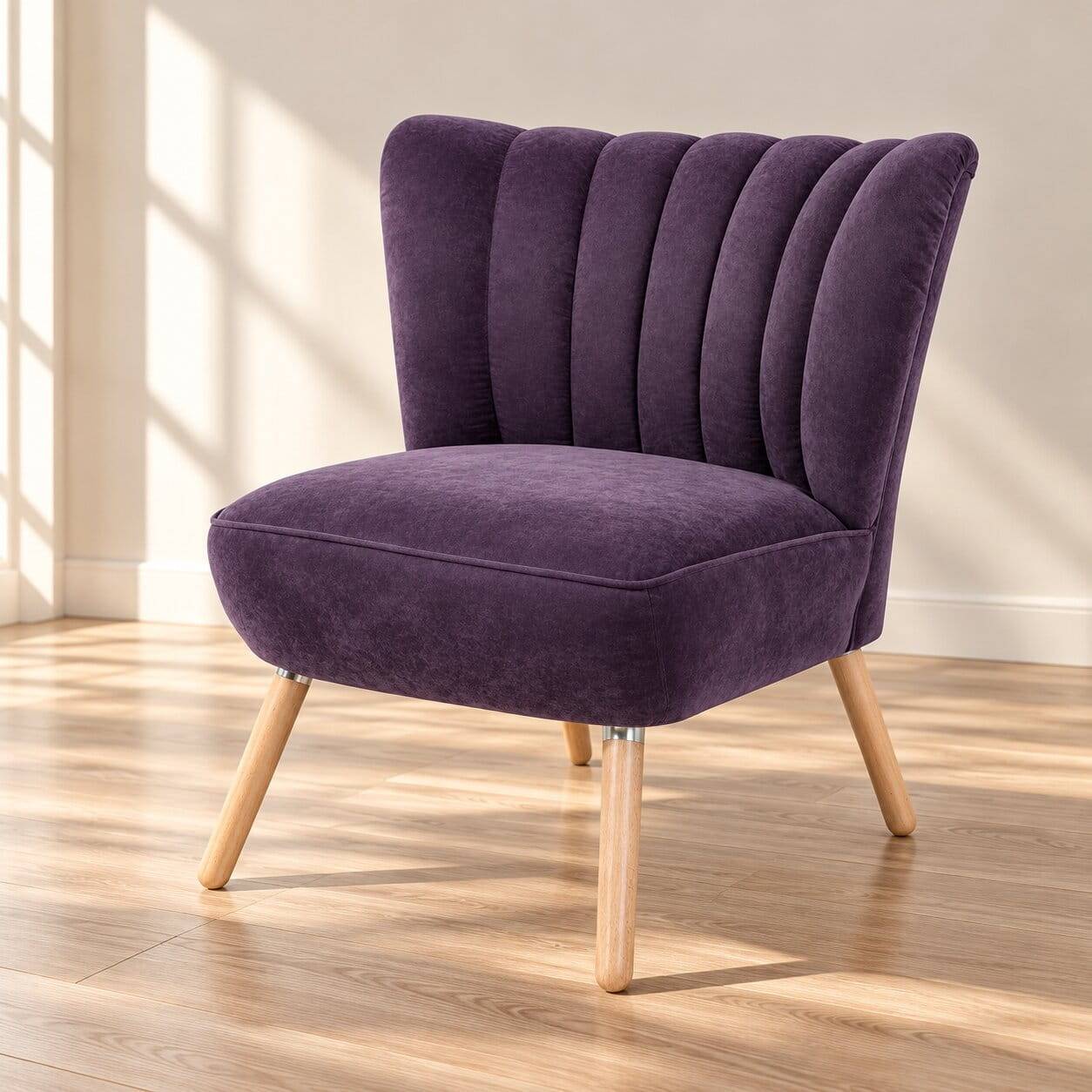 Sessel in Violett und Buche Natur - Cayava