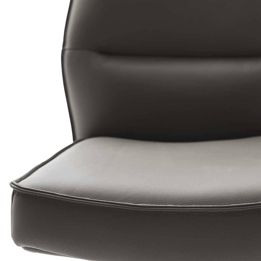 Esszimmerstuhl in Dunkelbraun Leder - Blacki (2er Set)