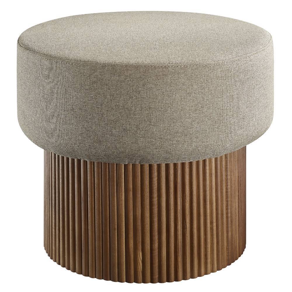 Polsterhocker mit Stauraum in Hellbraun - Gates