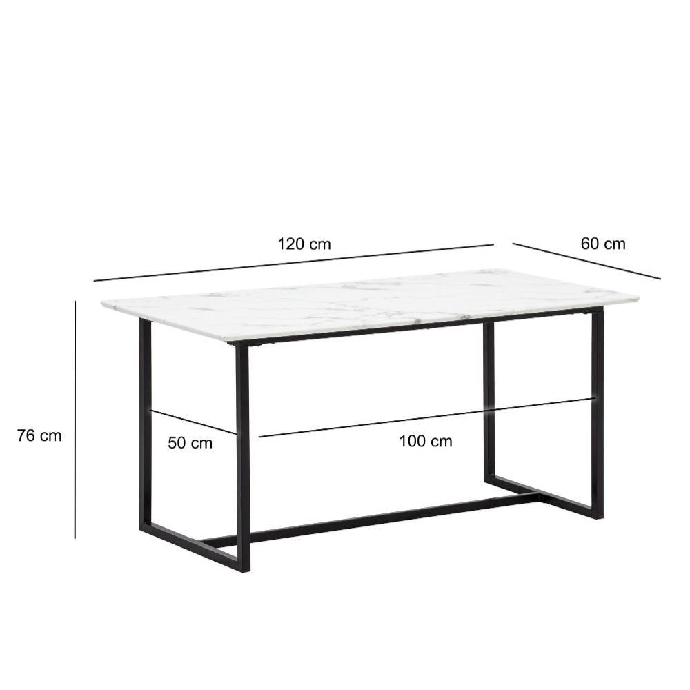Esstisch Maße und Abmessungen 120x60 cm mit einer H Rhe von 76 cm – Logion