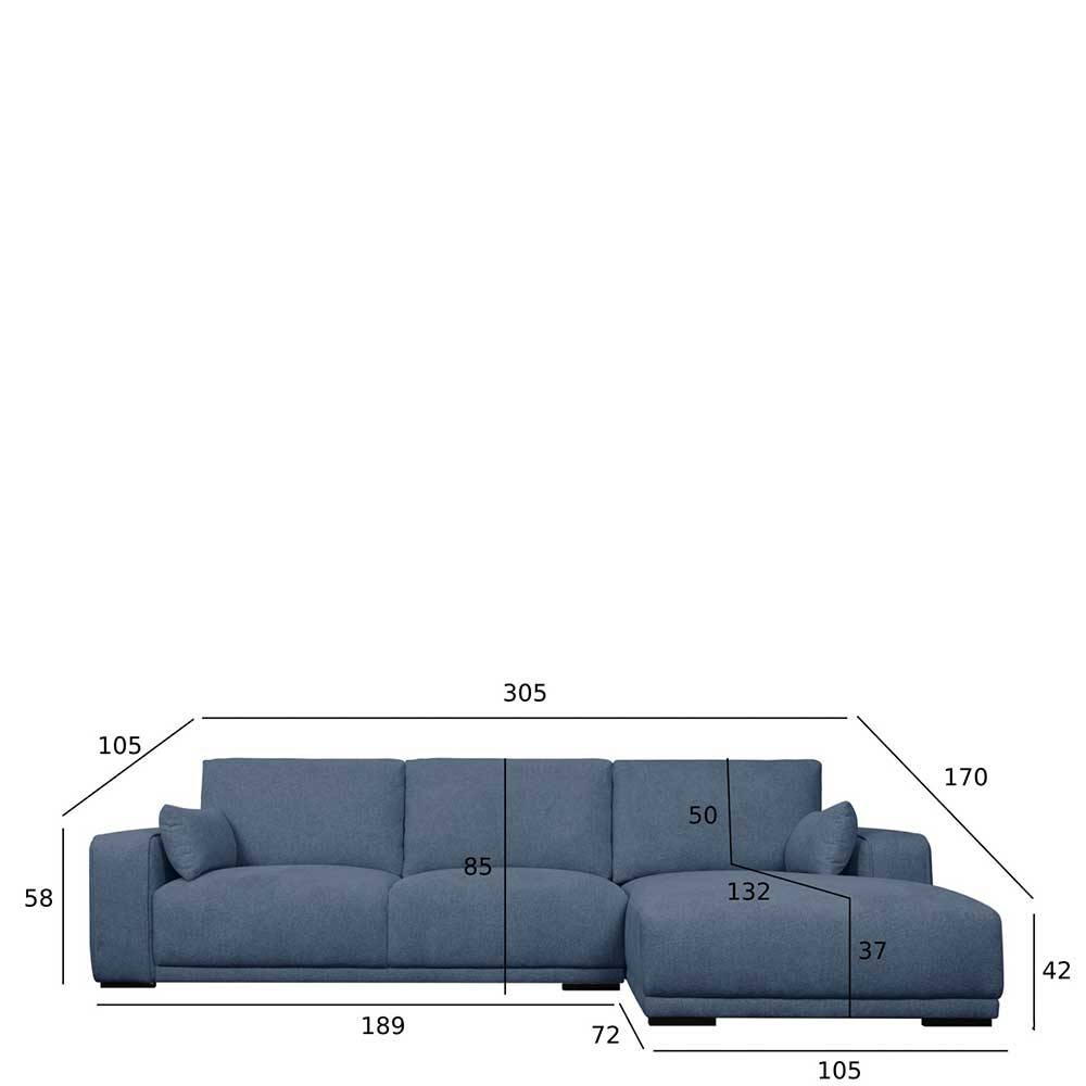 Dreisitzer Ecksofa mit Taschenfederkern - Latenda