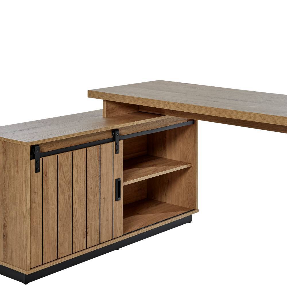 Modern Country Schreibtisch mit Seitenregal - Jarley
