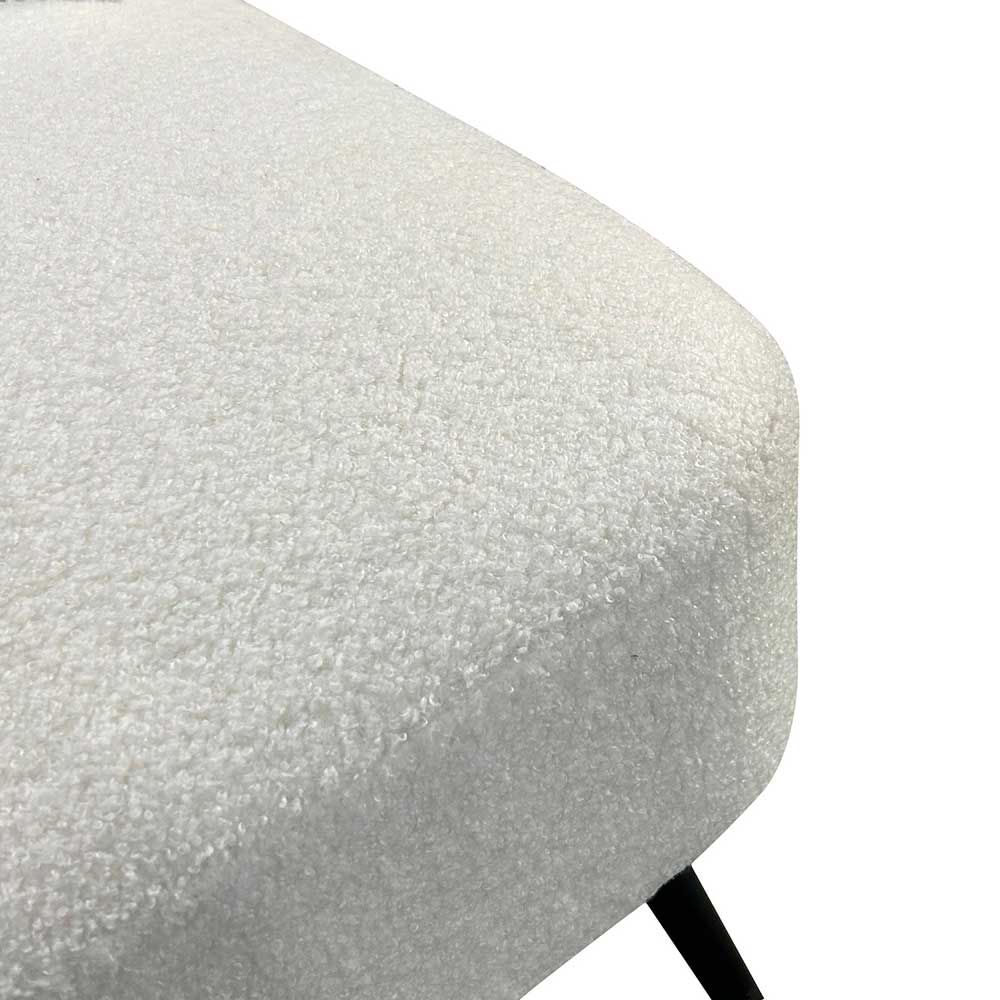Webplüsch Sessel in Offwhite - Frenanda