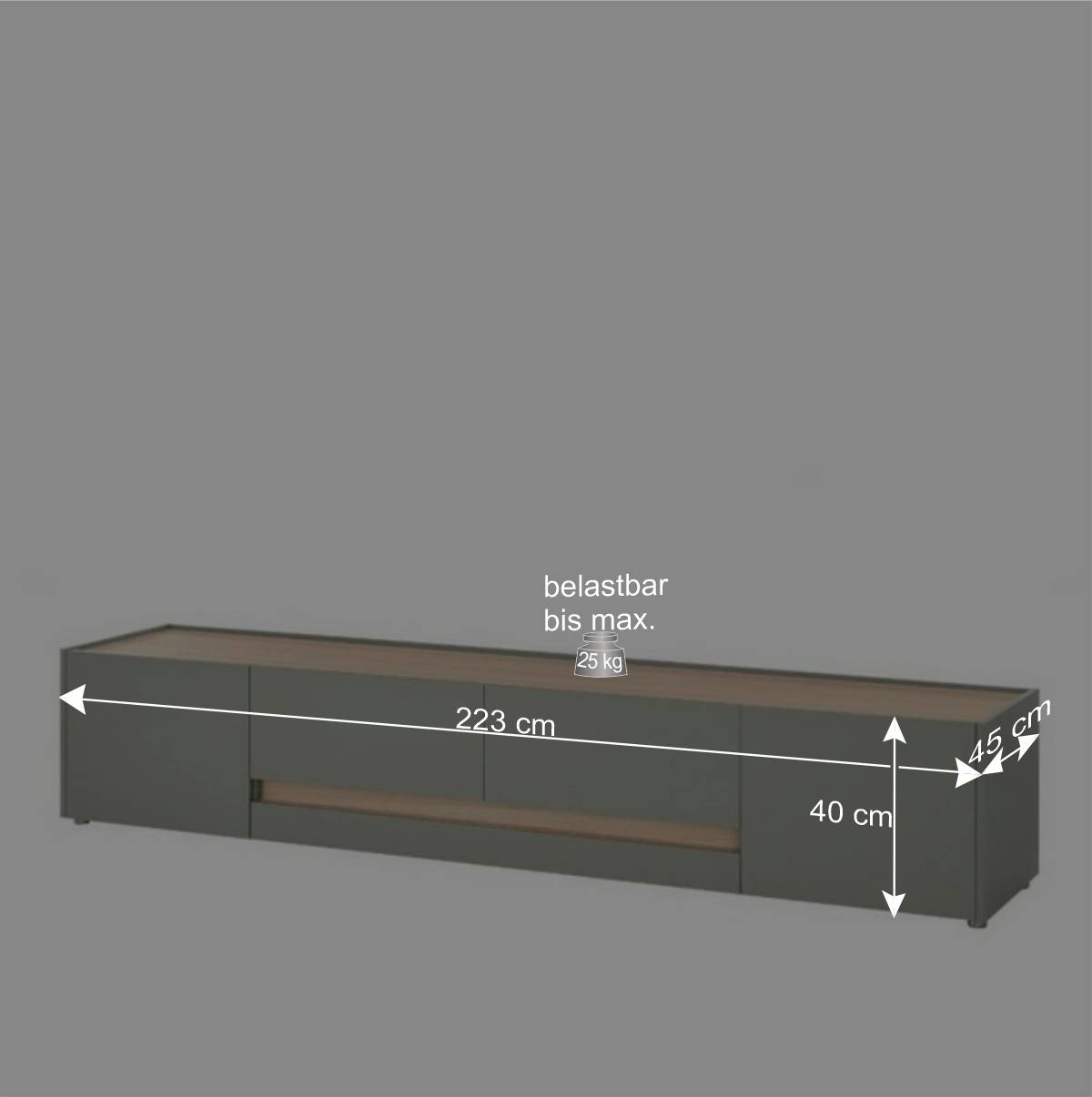 TV-Lowboard in Graugrün - Socotta