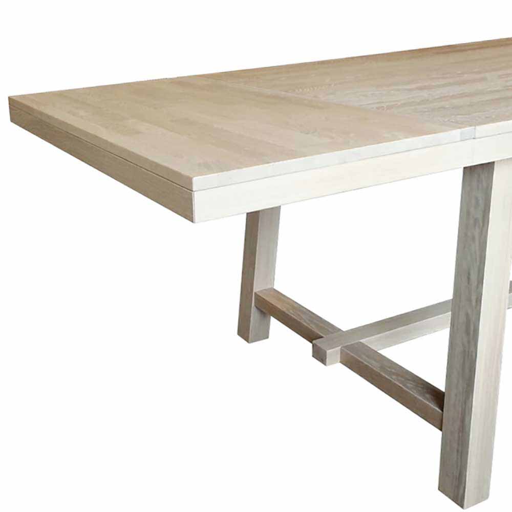 Massivholz Designer Tisch in White Wash - Dioca