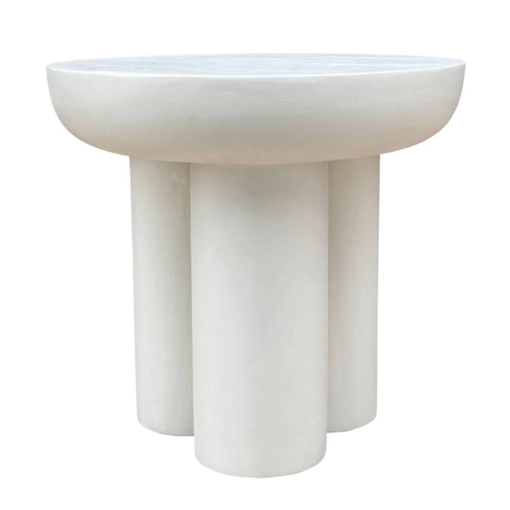 Scandi Chic Design-Beistelltisch in Naturweiß - Usilvea