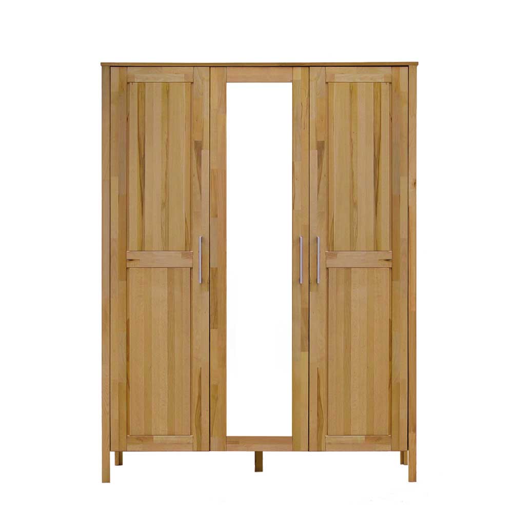 Holz Kleiderschrank Agacina mit Spiegeltür