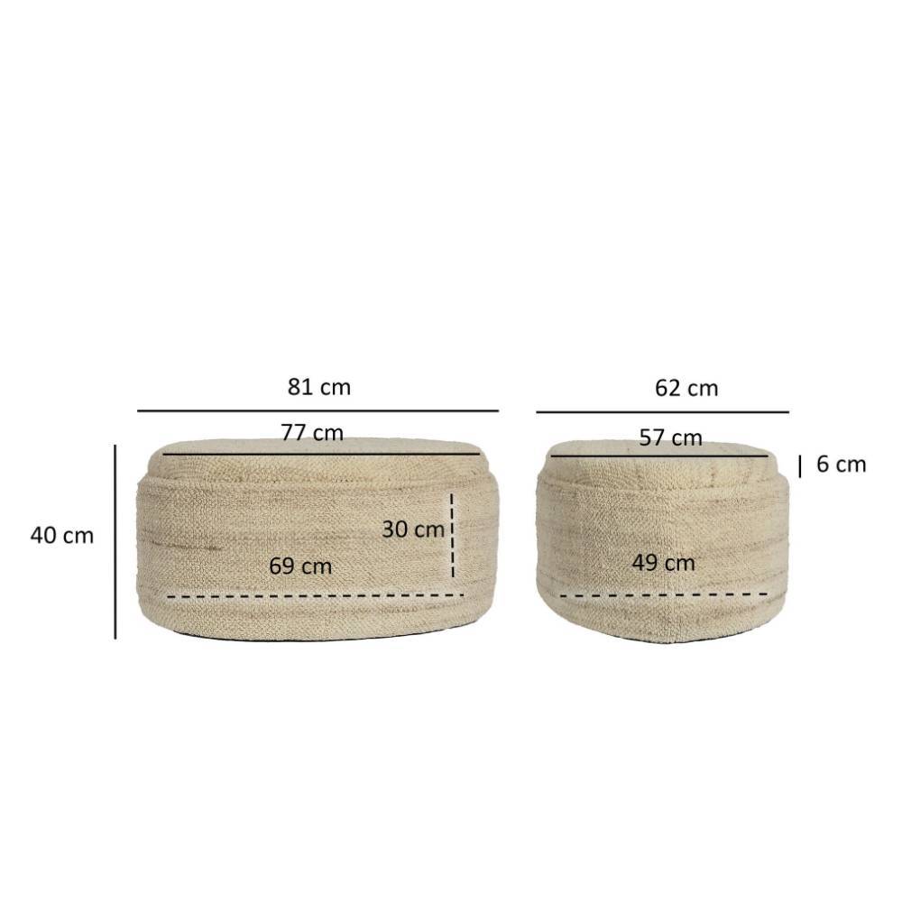 Ovaler Pouf mit 30 cm Höhe - Yarisis