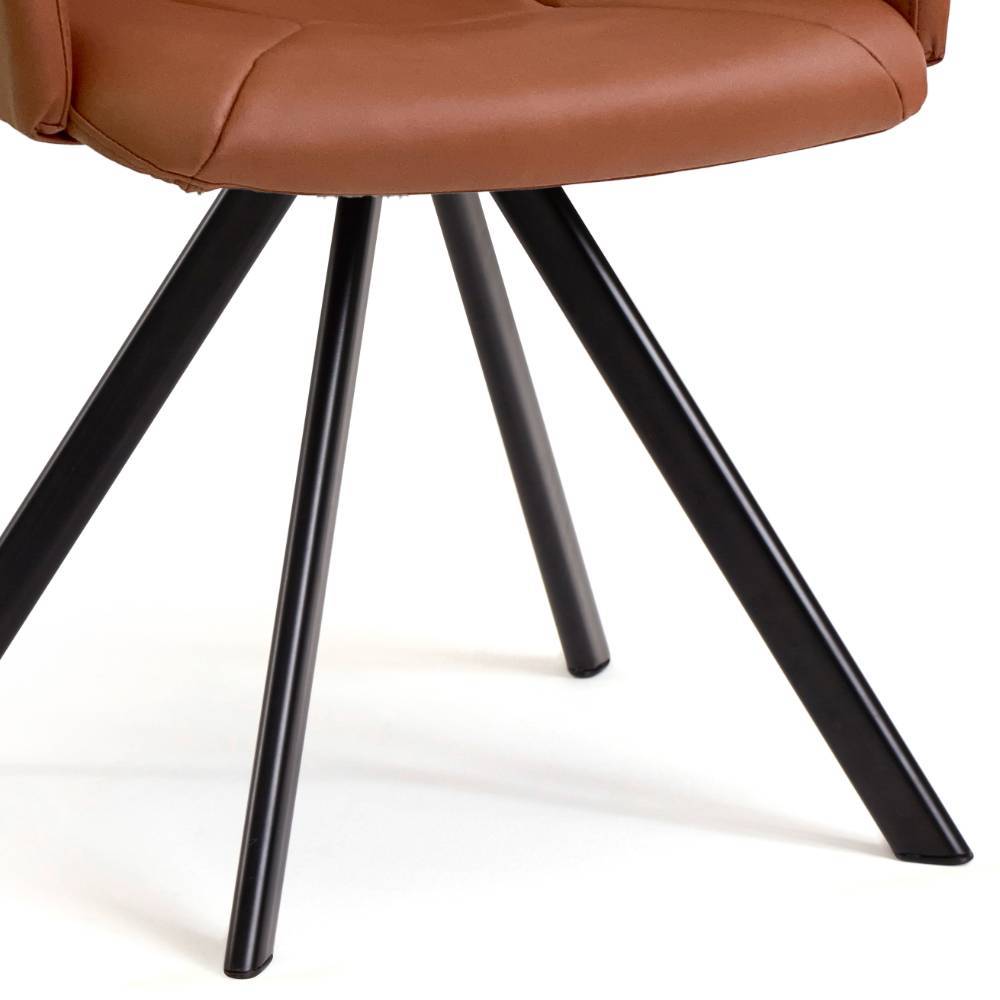 Design-Esstischsessel in Cognac Braun - Oseidon