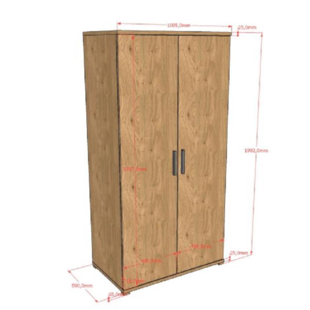 Jugendzimmer Kleiderschrank Maße und Abmessungen in Eiche – Choice