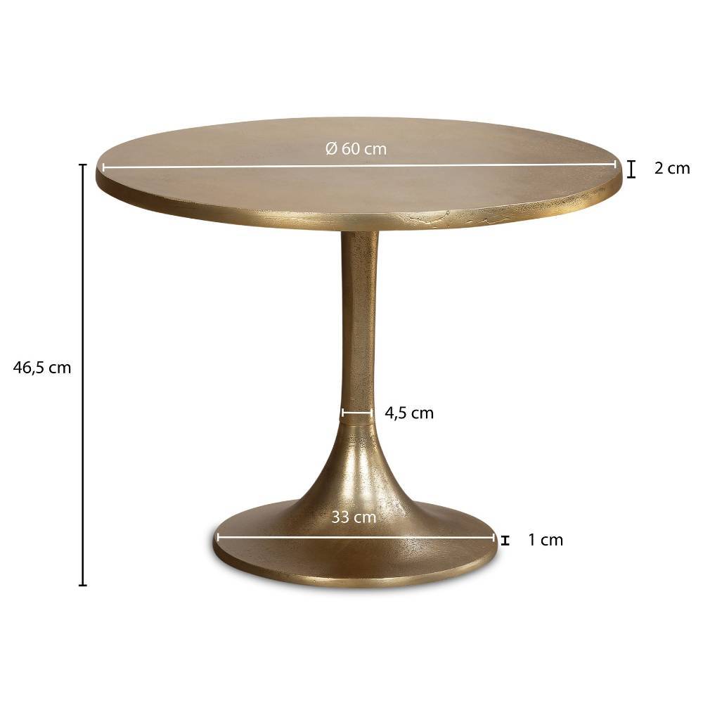 Couchtisch aus Aluminium in Gold - Due