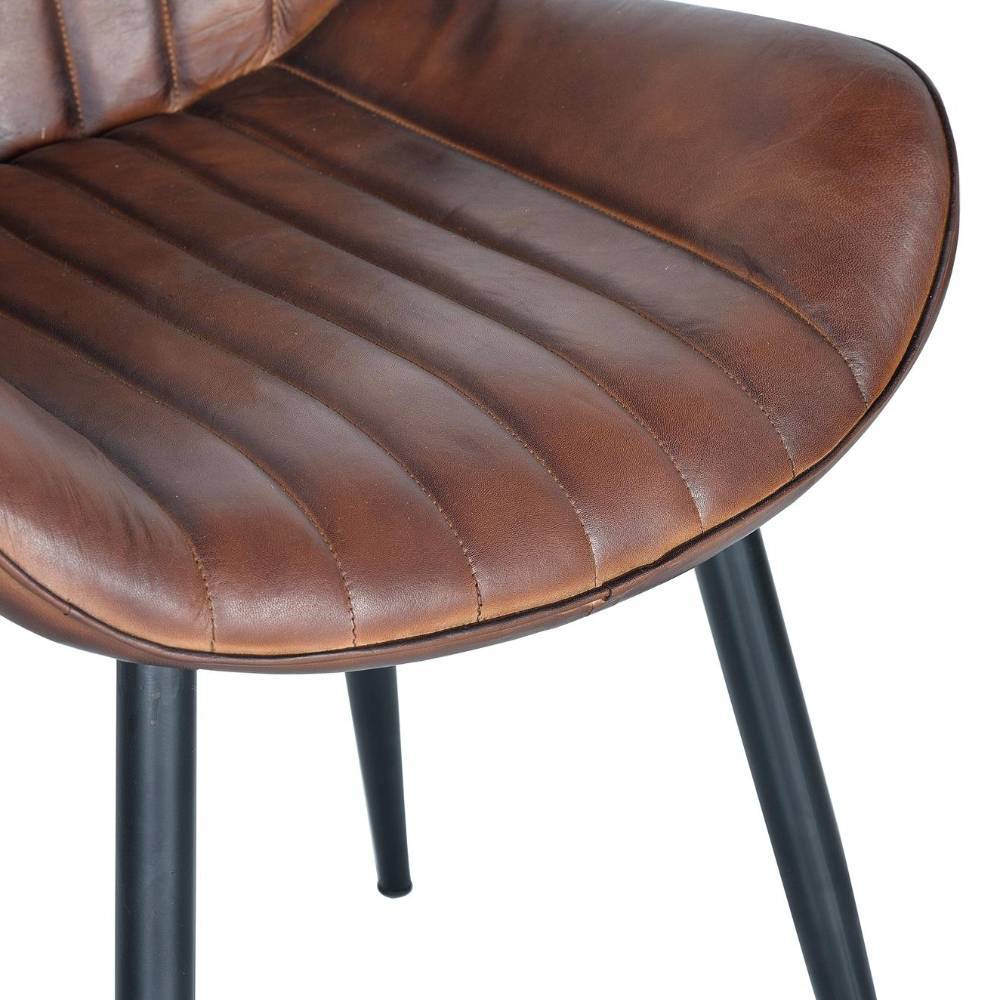 Leder-Polsterstühle mit Steppungen - Madison