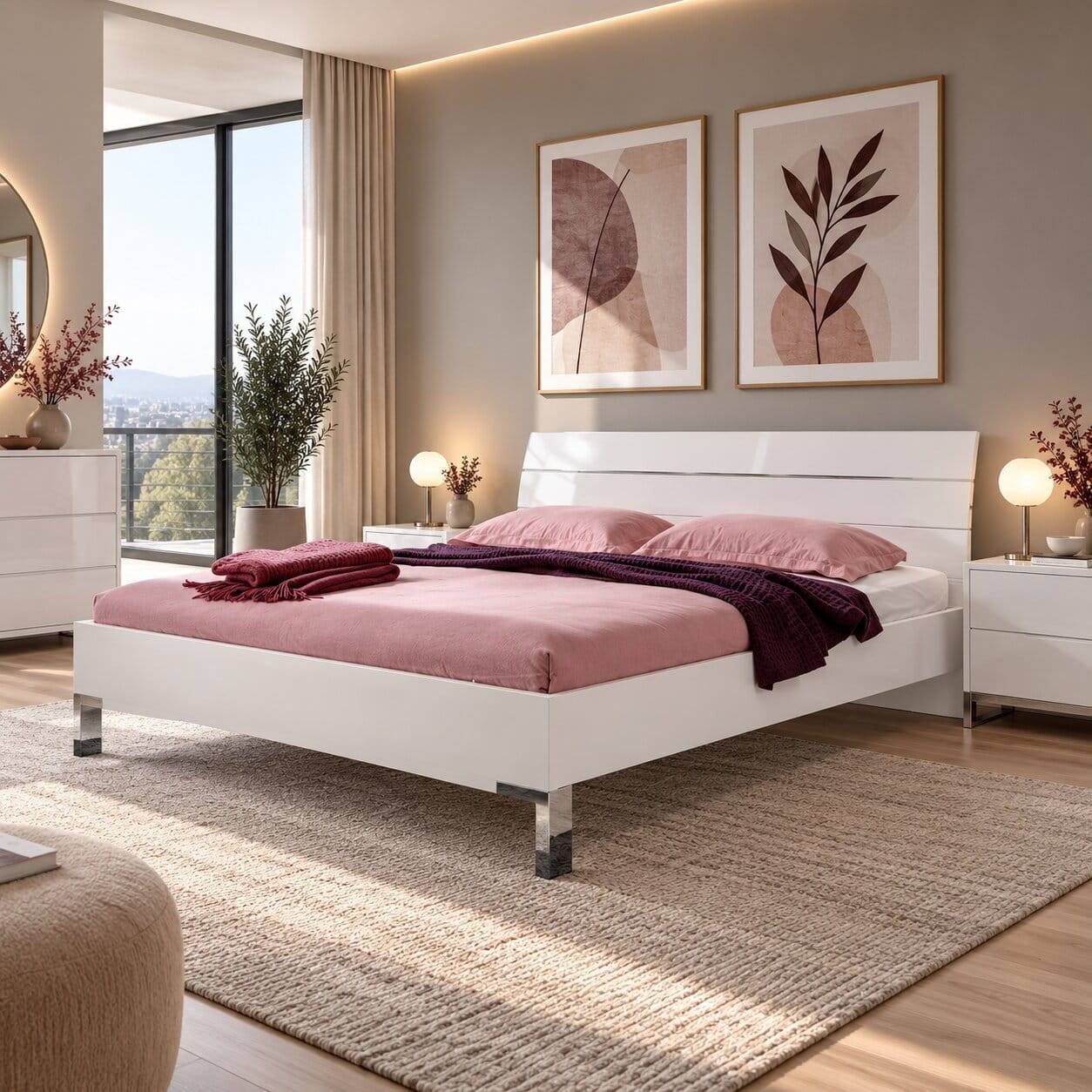 Hohes Bett Shaker in Weiß