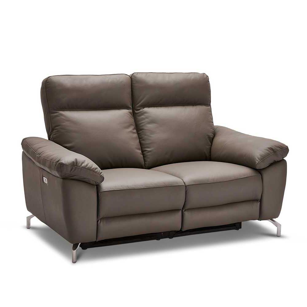 2-Sitzer Relaxsofa in Grau Leder - Finallo