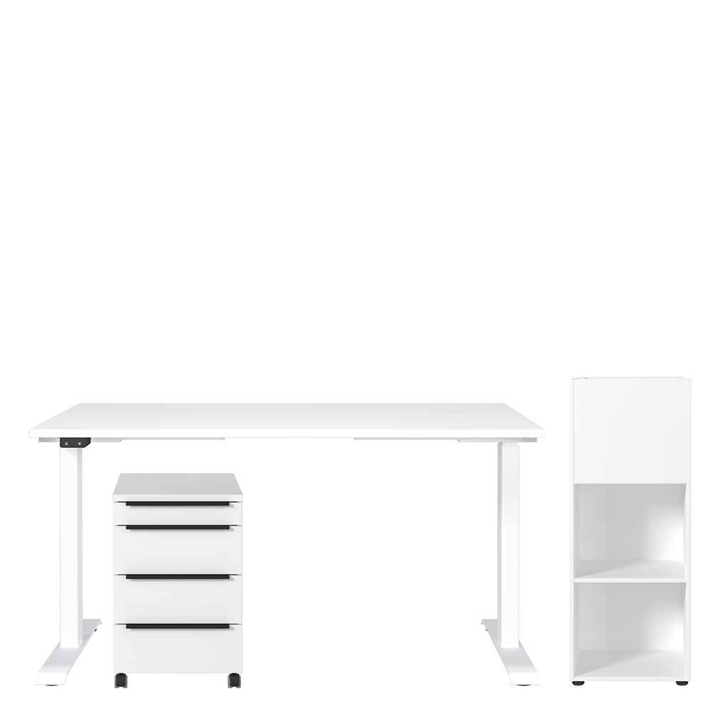 Bürotisch Kombination in Weiß - Sparkle (dreiteilig)