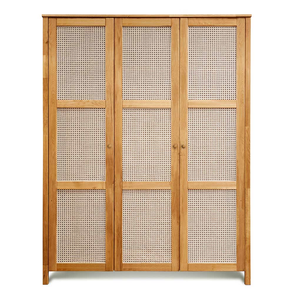 Massivholz-Schlafzimmerschrank mit Wiener Geflecht - Ambrosso