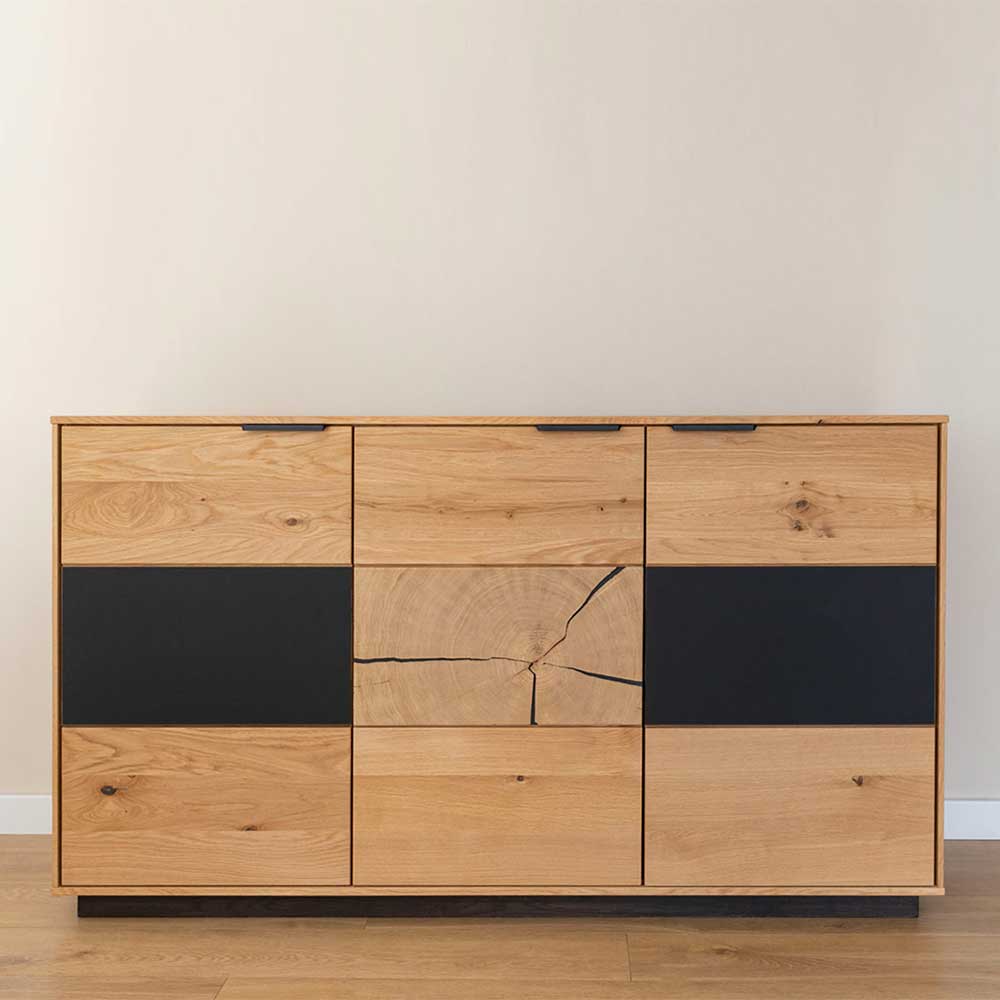 Design Sideboard aus Eiche und Glas - Masicuri