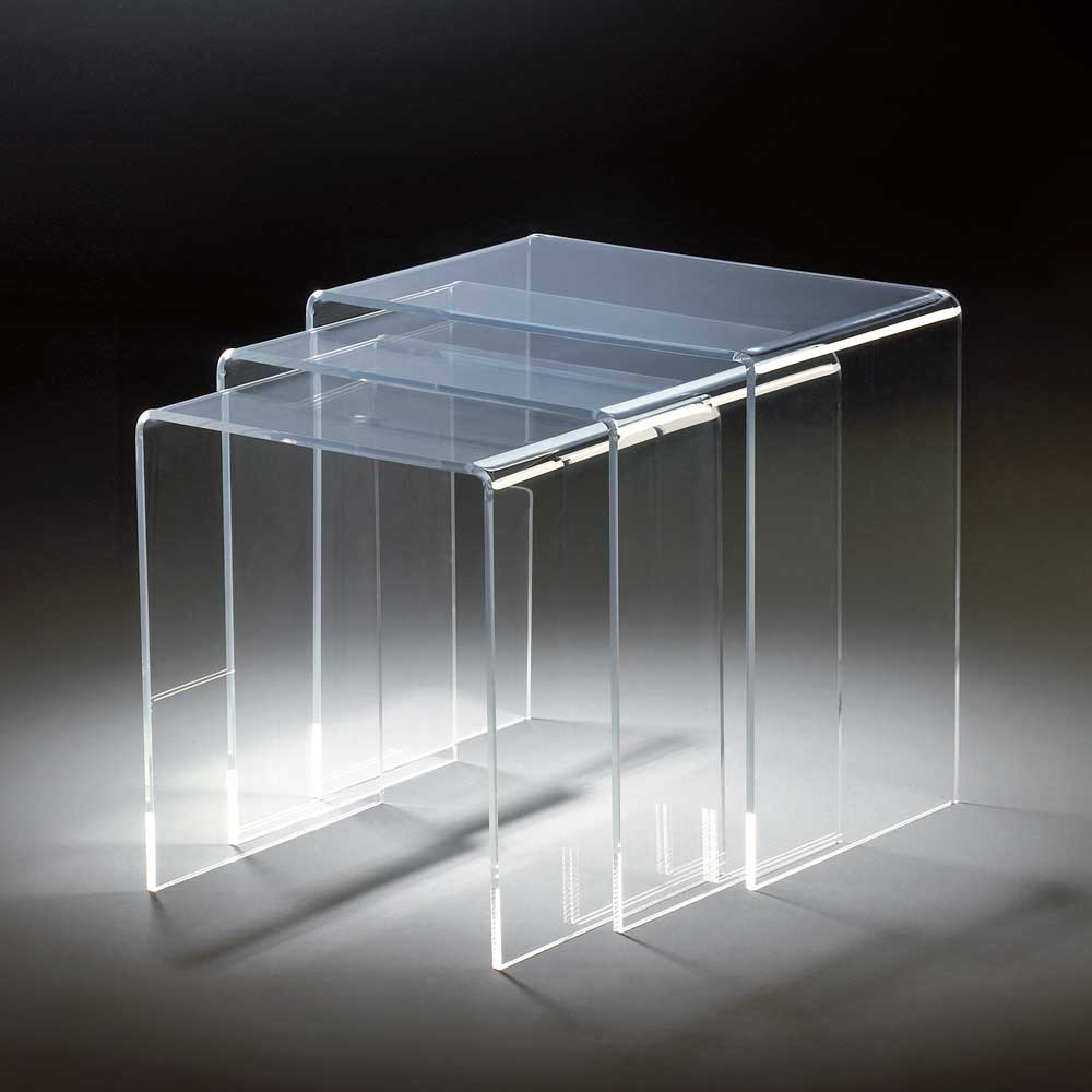 Acryl Dreisatztisch in Transparent - Page (dreiteilig)