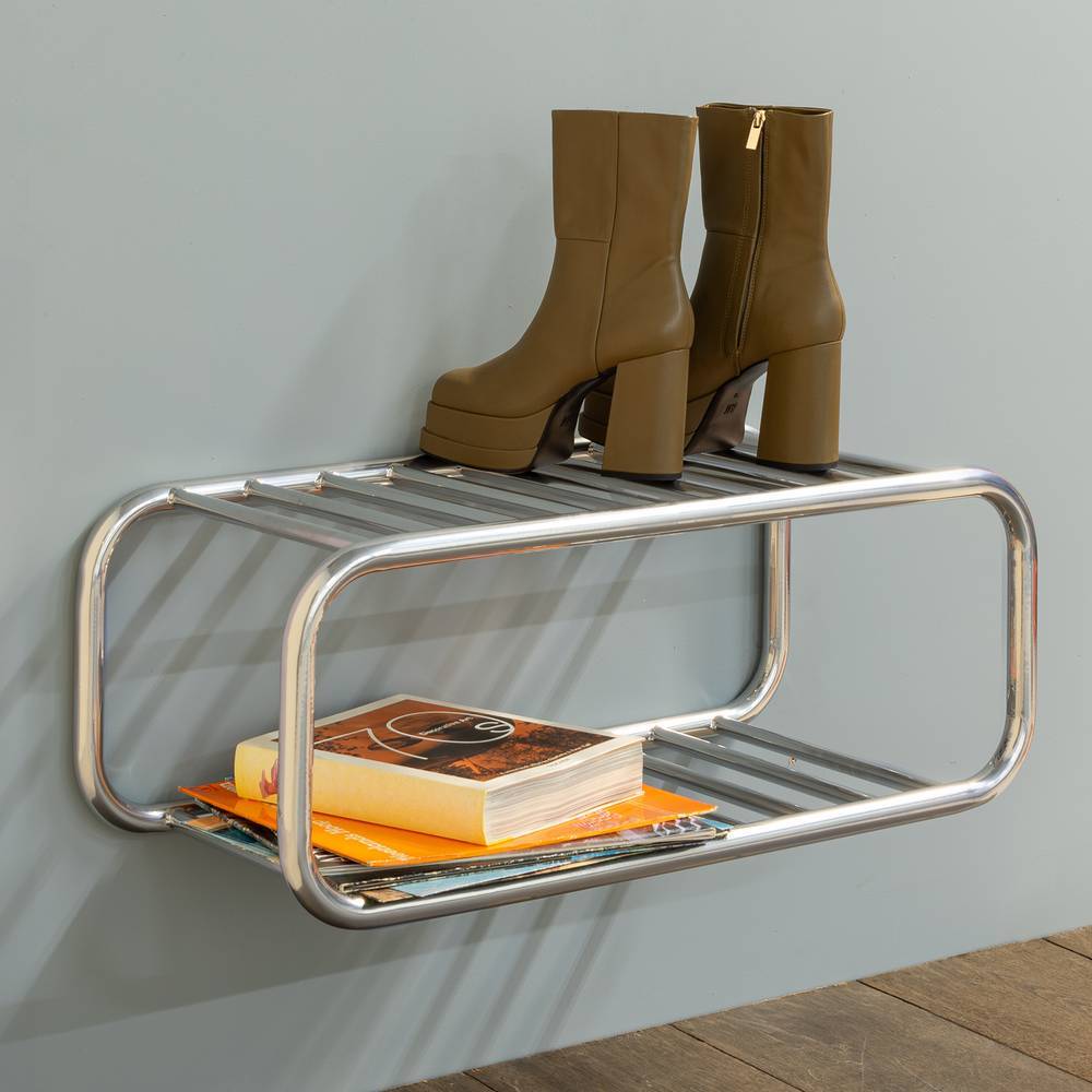 Schuhregal aus Stahl in Chrom - Moneglia