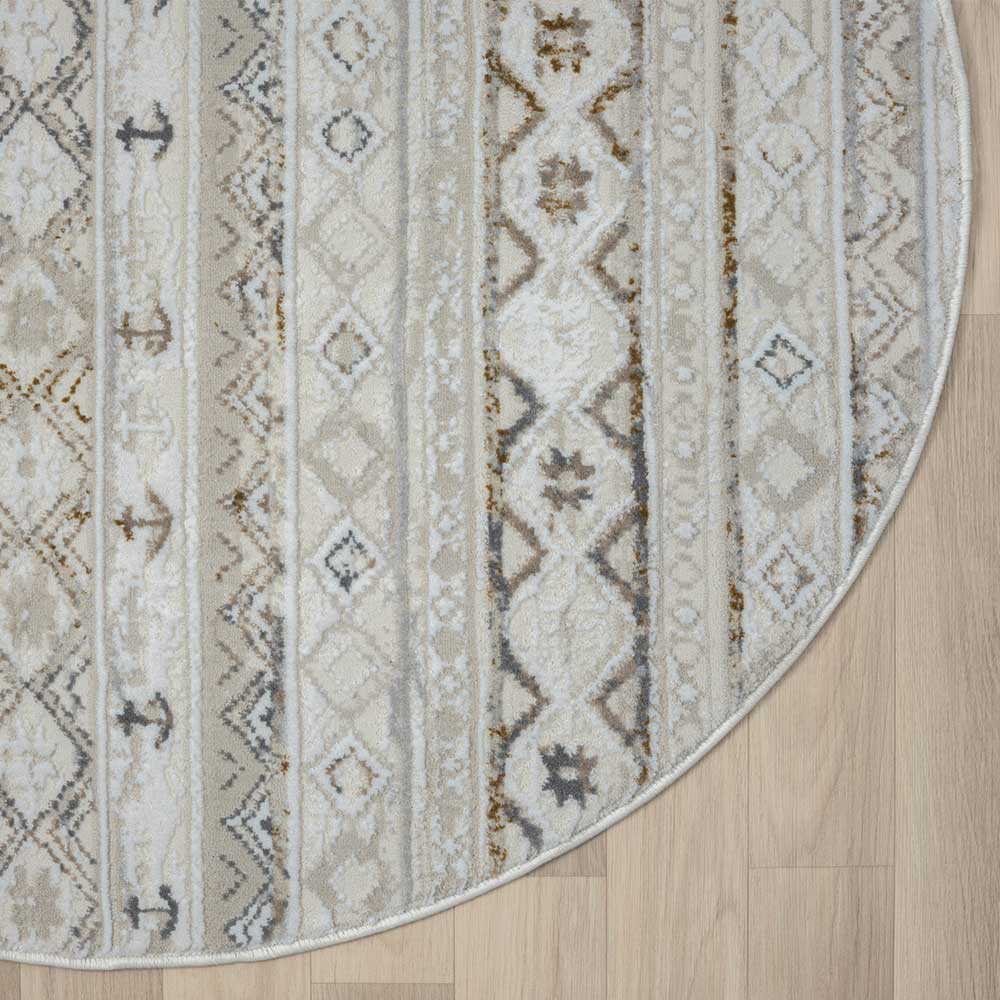 Runder Teppich im Ethno Design - Accaro