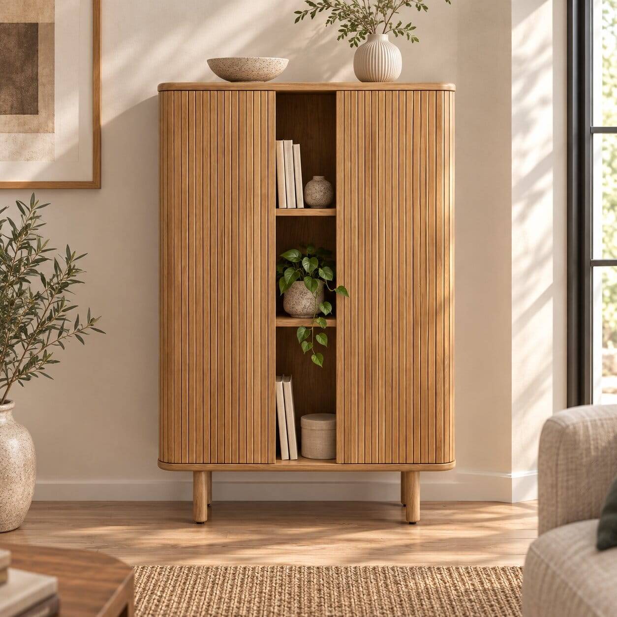 Retro Style Highboard mit Schiebetüren - Calming