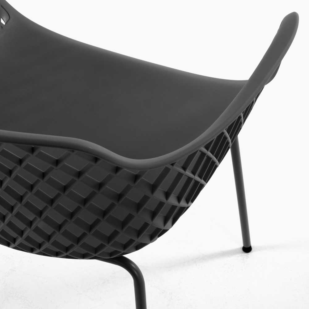 PP Design-Tischsessel in Grau - Senva (4er Set)
