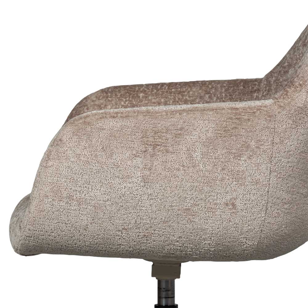 Chenille Schreibtischstuhl in Taupe - Vorius