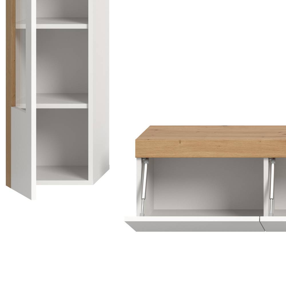 TV Board und Vitrine Set - Ravaro (zweiteilig)