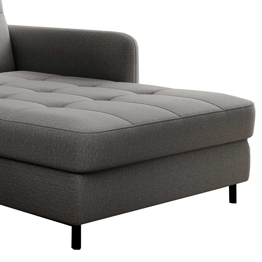 Stoff-Ecksofa in Hellgrau mit Bettfunktion - Alister