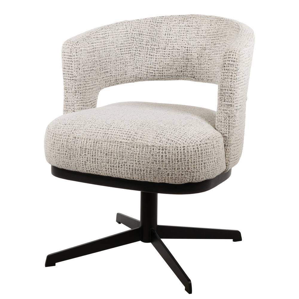 Drehbarer Tischsessel in Beigegrau mit modernem Design und strapazierfähigem Stoffbezug für Esszimmer oder Büro – Abenda