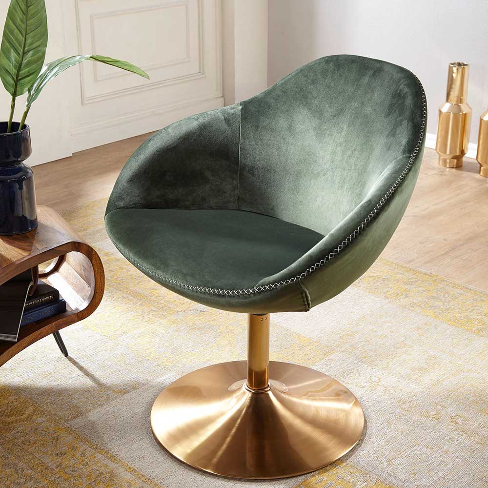 Modern Art Deco Sessel in Dunkelgrün - Rigorosa