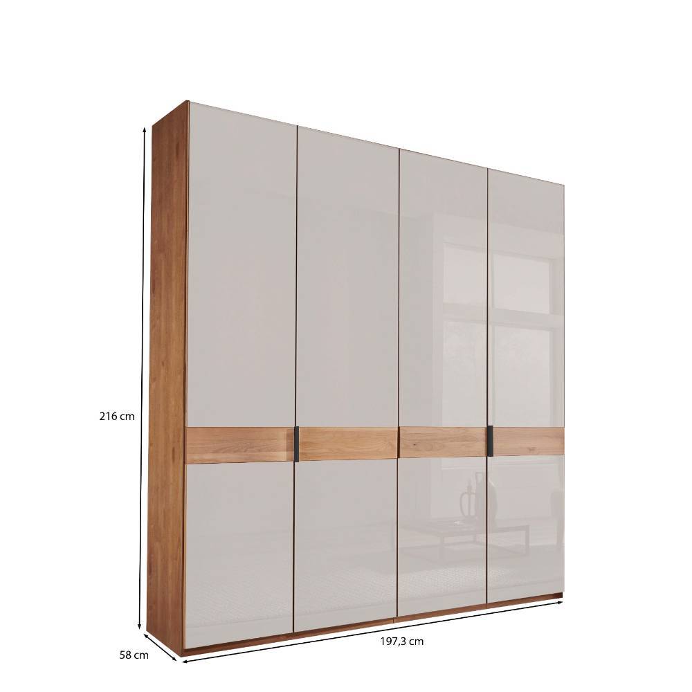 4-türiger Schlafzimmer-Schrank teilmassiv - Dilacco