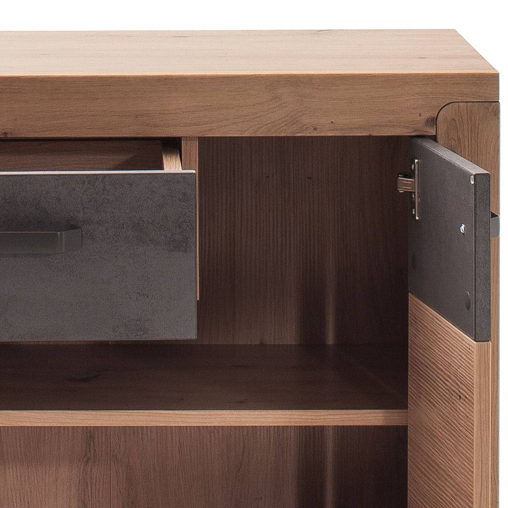 Schuhschrank in Wildeiche mit Dunkelgrau - Carry