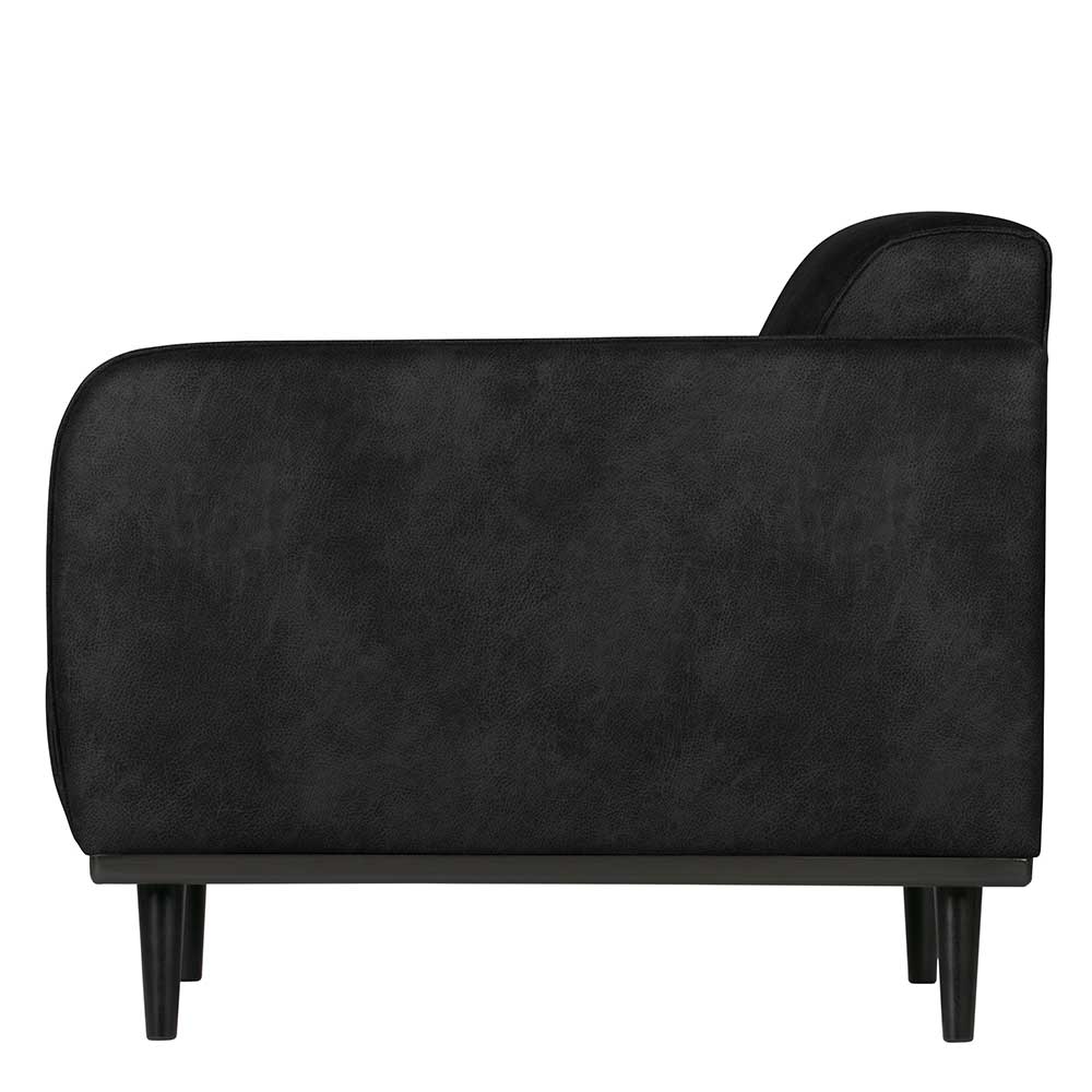 Schwarzer Kunstwildleder Sessel mit Federkern - Zonga