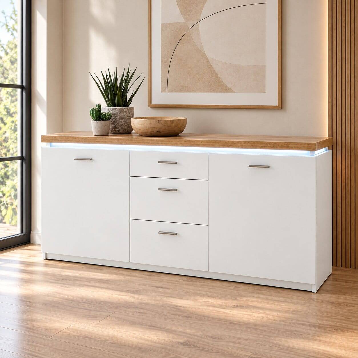 Modernes Sideboard mit LED Beleuchtung - Nusenia