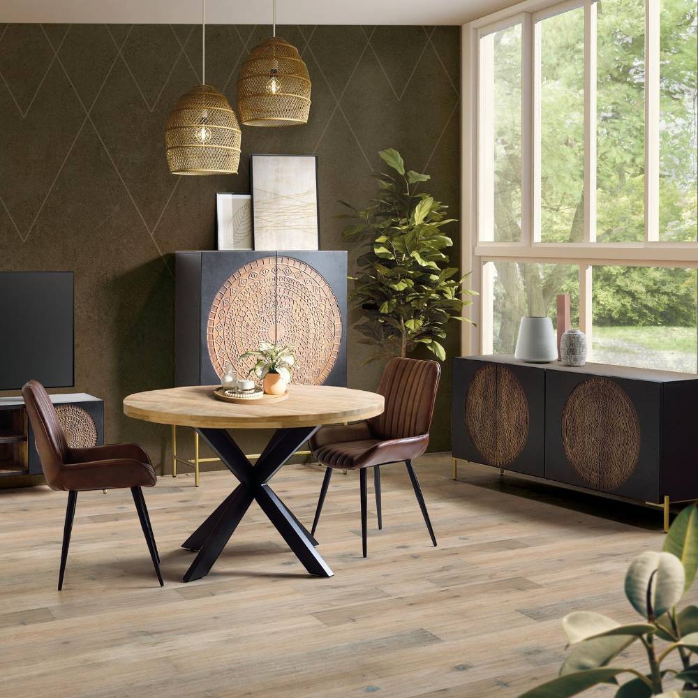 TV Lowboard in Dunkelbraun und Braun - Madiera