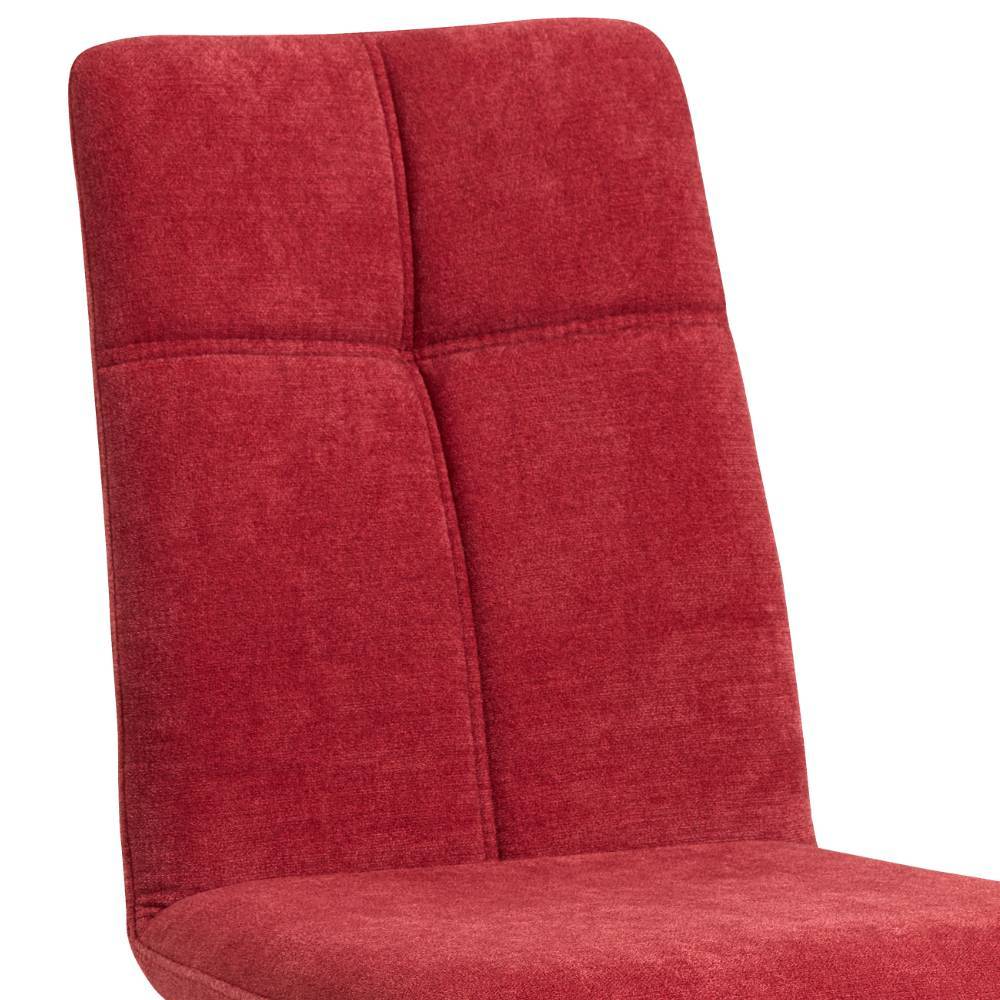 Esstisch-Drehstühle in Rot Flockstoff - Ernestyn (2er Set)